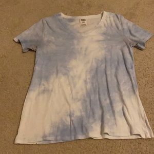 VS PINK blue tie dye short sleeve shirt